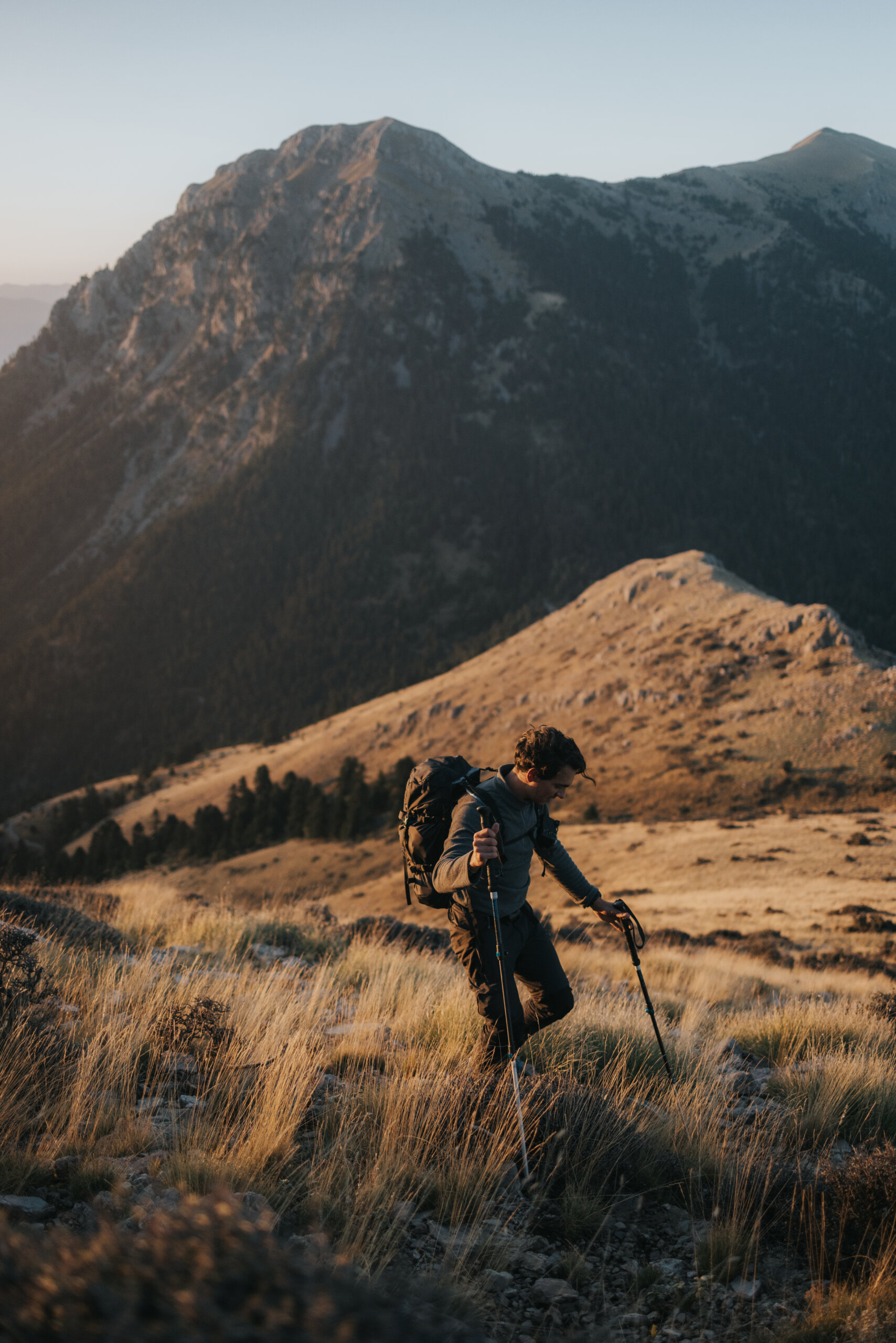 photo of a man hiker in the mountain